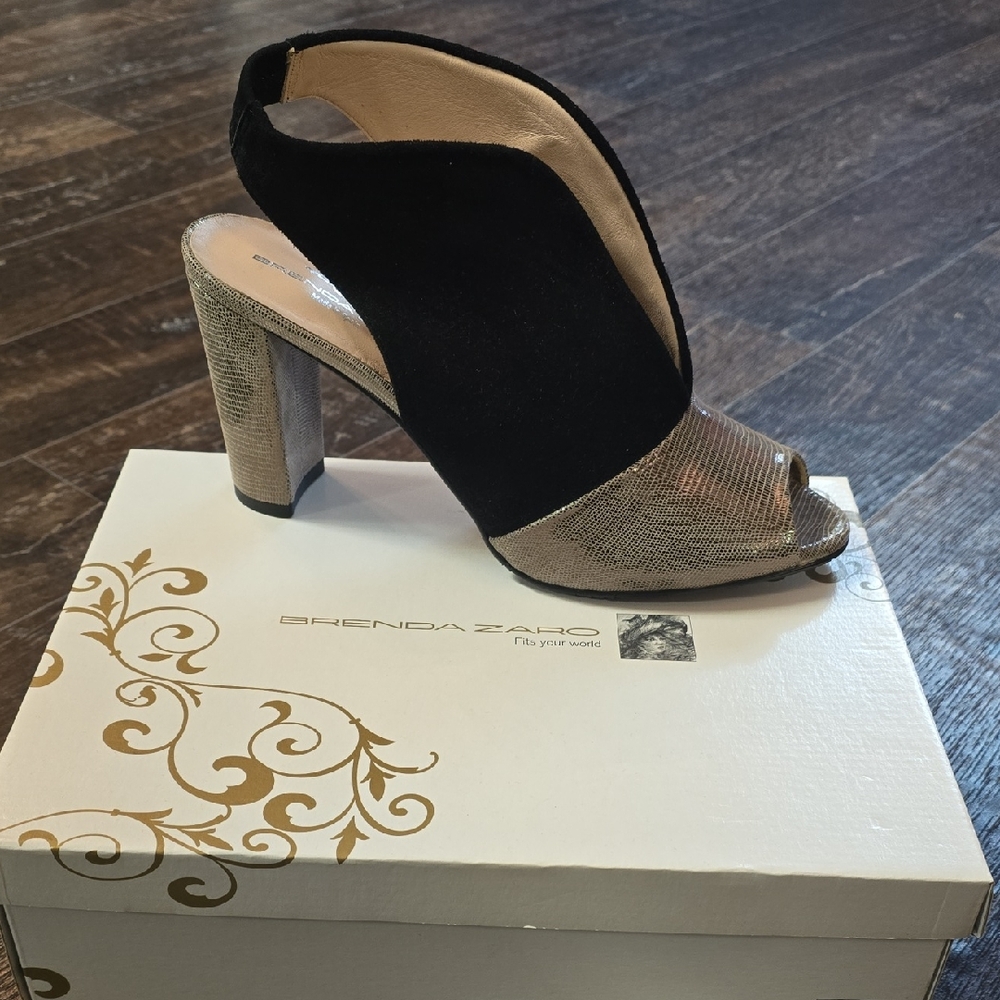 Black and Pewter Women's Heels